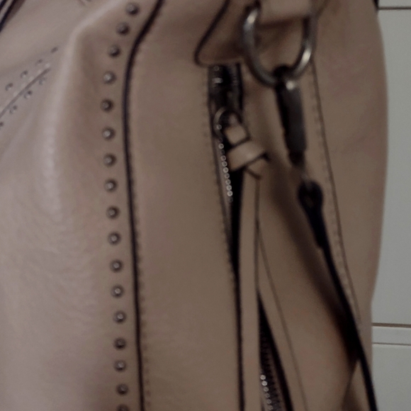Montana West vegan leather beige started crossbody shoulder bag. - Picture 14 of 14